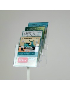 Présentoir sur pied 4 compartiments 2