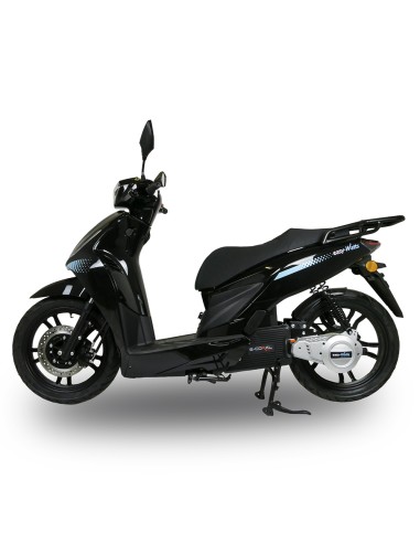 Scooter electrique 125 easy-watts e-coral noir brillant profil gauche