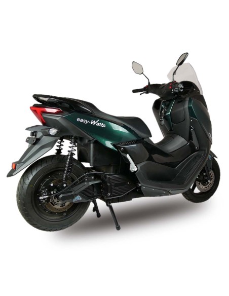 Scooter electrique 125 easy-Watts e-spark vert trois quart arrière droit