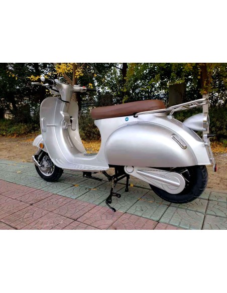scooter électrique e-retro vintage vespa gris