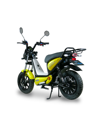 scooter electrique easy-watts e-bonsai jaune trois quarts arriere gauche