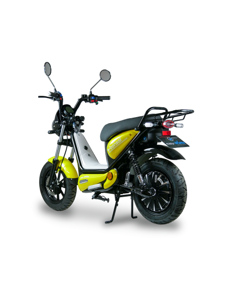 scooter electrique easy-watts e-bonsai jaune trois quarts arriere gauche