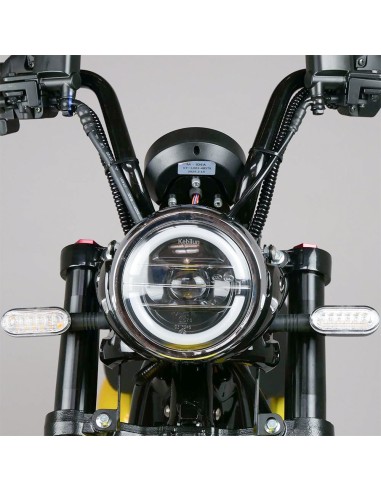 Scooter électrique easy-Watts e-bonsaï coco jaune batterie guidon déplié