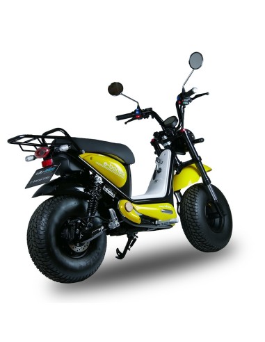 Scooter électrique easy-Watts e-bonsaï coco jaune trois quarts arrière droit