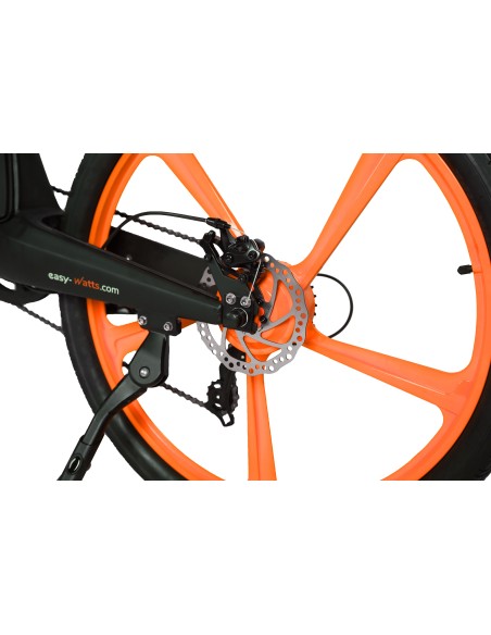 roue arrière vtt vtc électrique e-fly orange