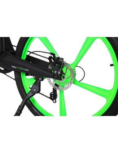 Roue avant, disque et étrier de frein du vtt vtc électrique e-fly easy-watts
