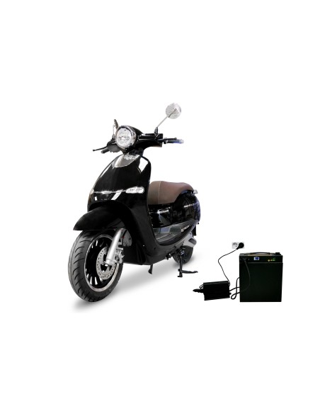 Scooter electrique easy-watts modele e-swan en noir brillant
