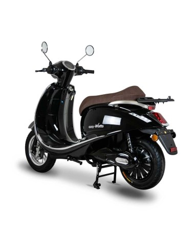scooter electrique 50 e-presto noir brillant trois quart dos gauche