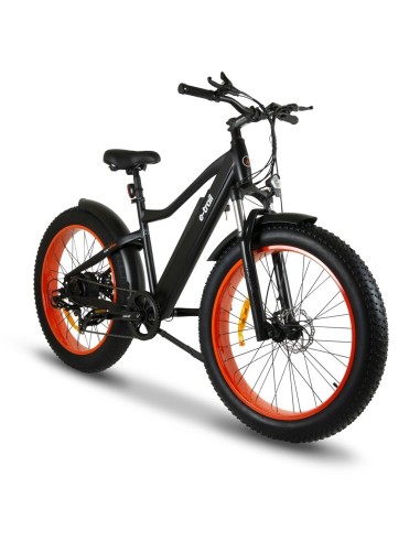 fatbike electrique e-trail noir et orange